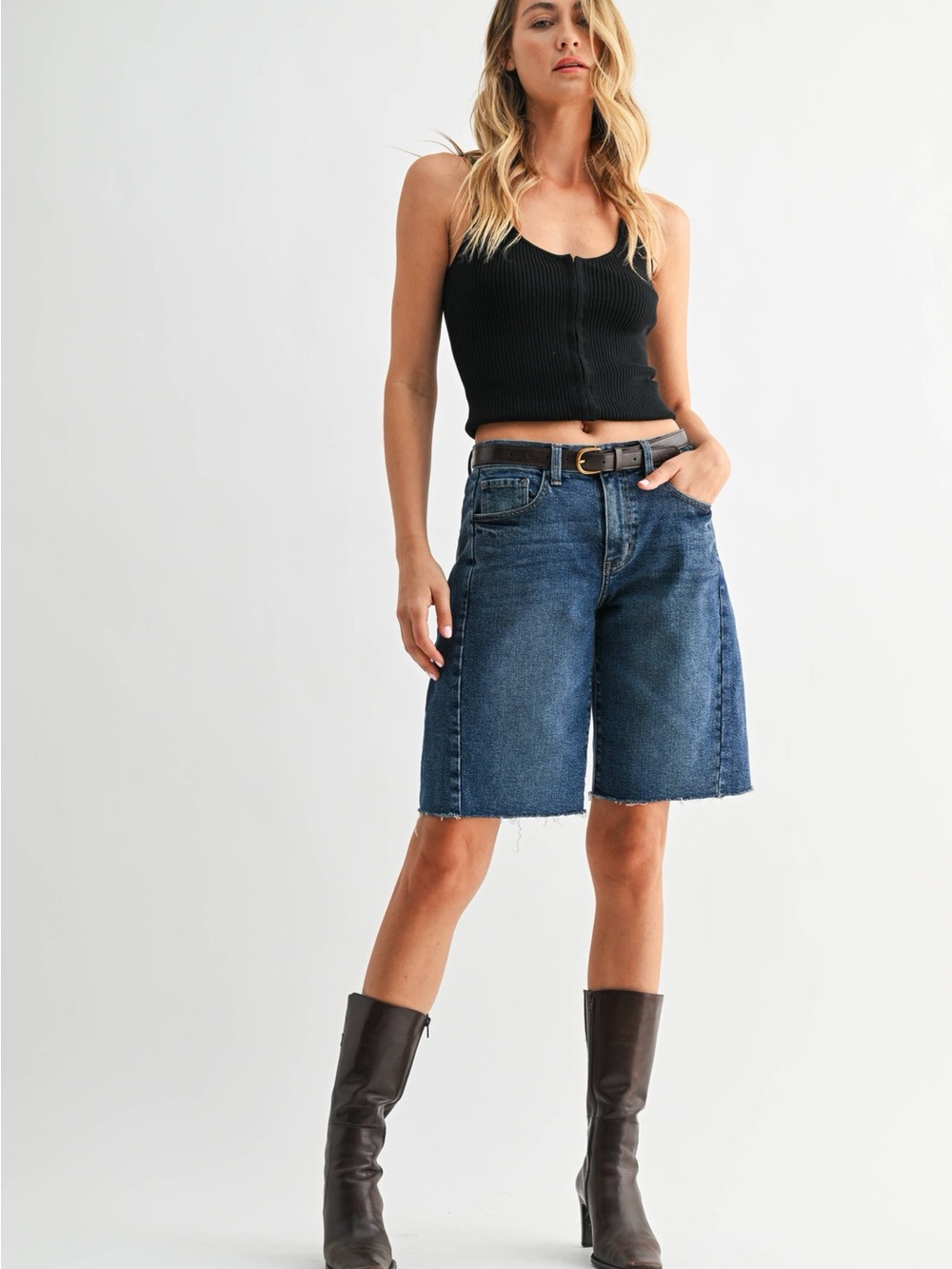 Just Black Barrel Shorts
